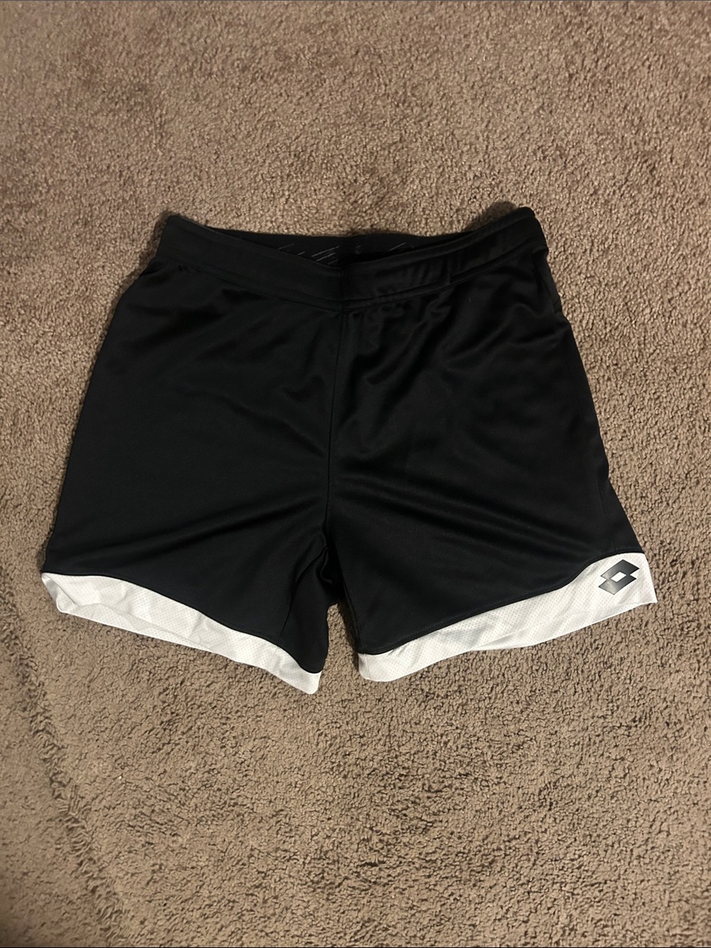 Lotto Black Athletic Shorts with White Trim